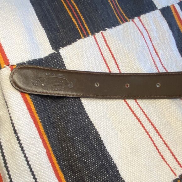 Vintage Caggiano 22k Gold Plated Leather Belt. Reversible. Push Center. Italy. - Picture 6 of 11